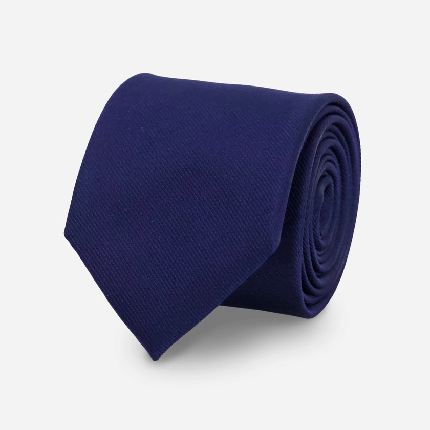 Grosgrain Solid Navy Tie | Silk Ties | Tie Bar