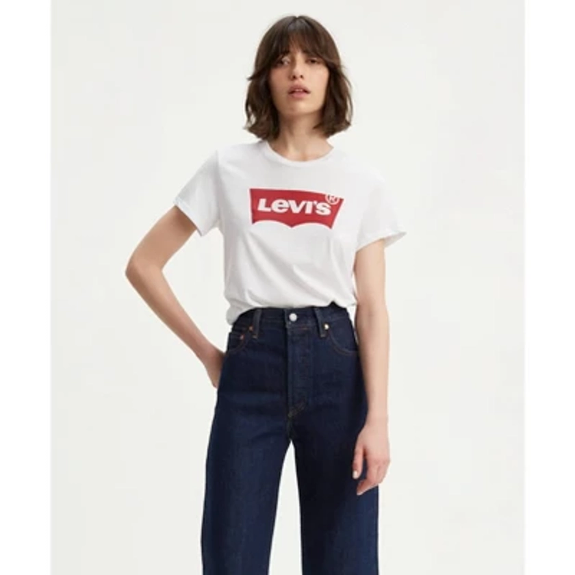 Levi's® Women's Short Sleeve Perfect T-Shirt - Housemark White/Red Batwing Logo M