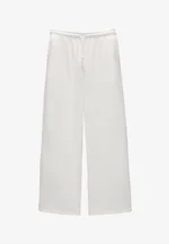 WIDE-LEG - Pantalon de survêtement - white
