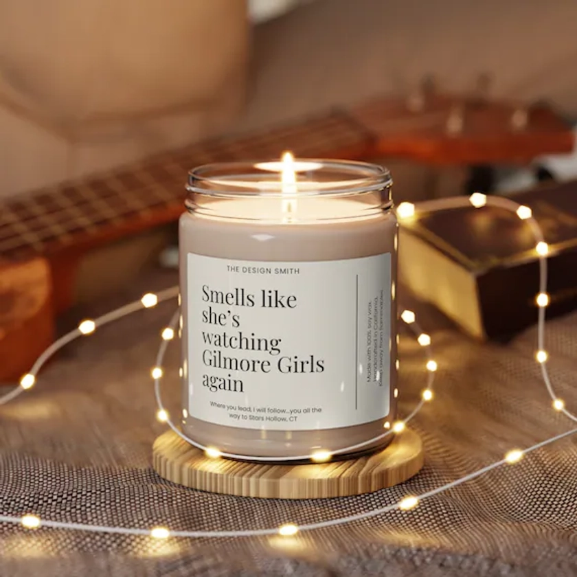 Smells like she's watching Gilmore Girls again 9oz Scented Soy Candle, gilmore girls candle, gilmore girls fan gift, gilmore girls