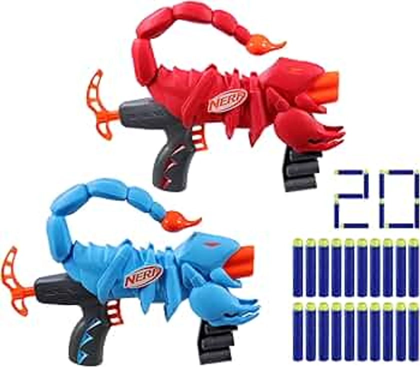 Nerf Wild Venompack, Includes 2 Easy Play Nerf Blasters, Scorpion Designs, 20 Nerf Elite Darts, Snake Toys, Ages 6+ (Amazon Exclusive)