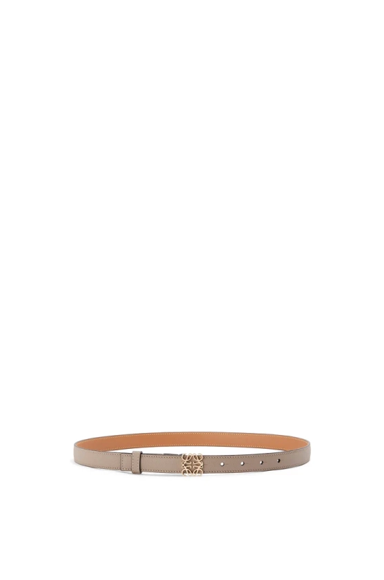 Anagram belt in pebble grain calfskin Sand/Gold - LOEWE