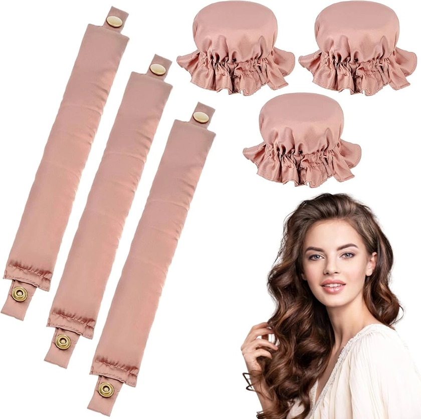 3 PCS Cheveux Boucle Sans Chaleur, Locken Ohne Hitze, 3 Stück Heatless Curls Set Lockenwickler, Neu Rutschfest Heatless Curls, Heatless Curls Silk Haarcurler für Kurzes, Mittleres, Langhaarmädchen,