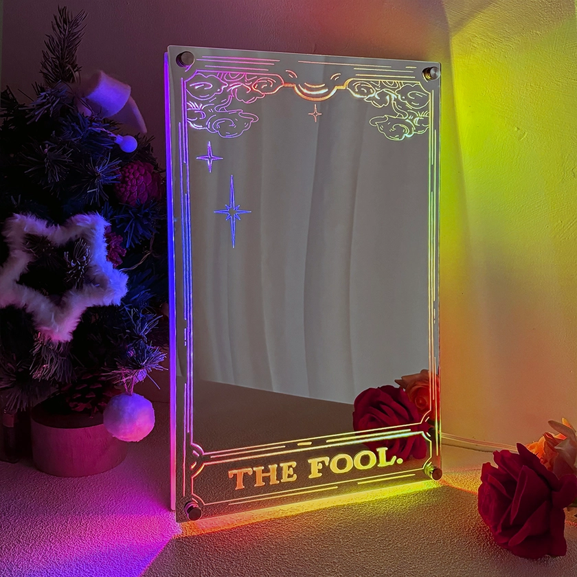 Custom Tarot Card Divination Mirror Lamp