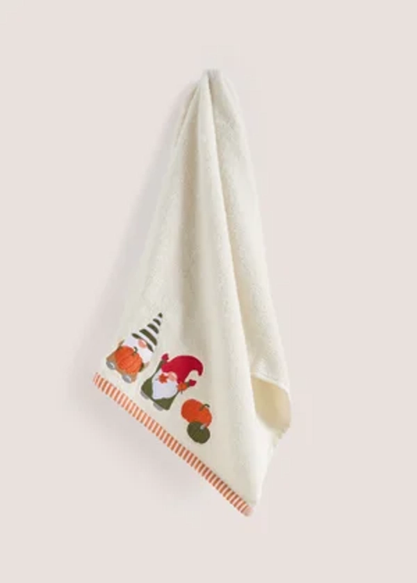 White Gnome Embroidered Hand Towel (50cmx80cm)