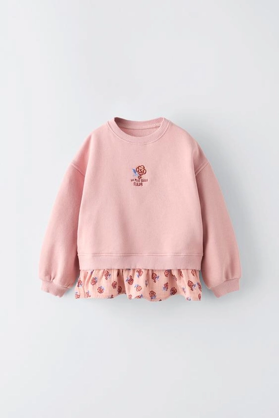 COMBINATION FLORAL SWEATSHIRT