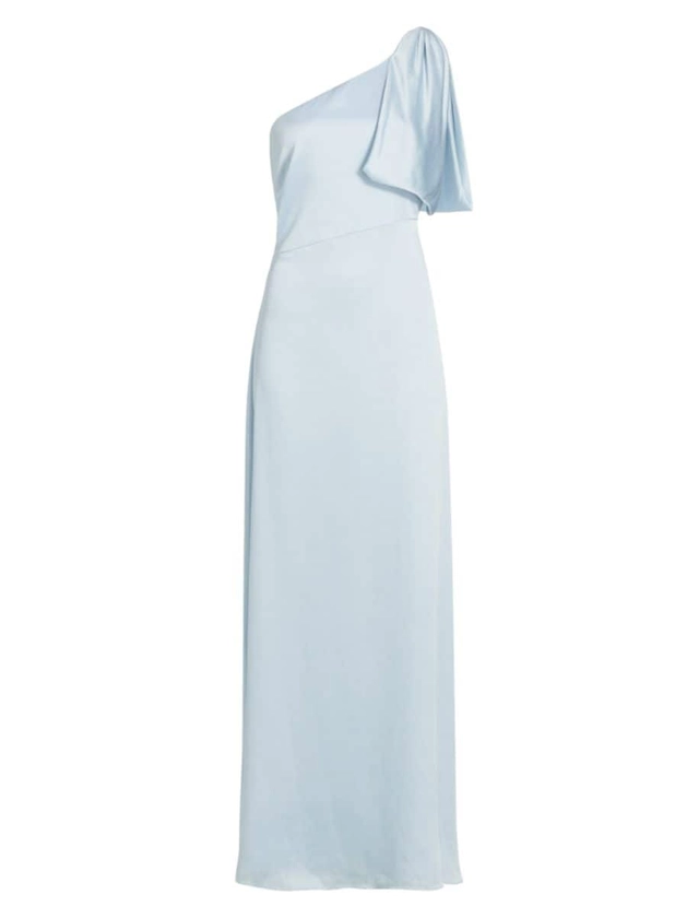 Shop Sachin & Babi Chelsea Crinkle Satin One-Shoulder Gown | Saks Fifth Avenue