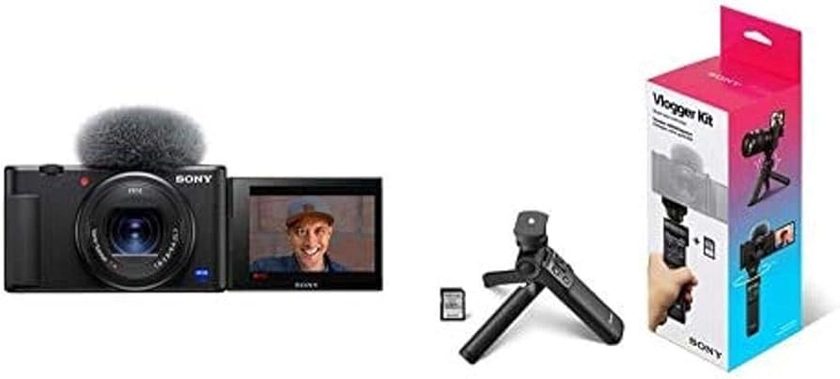 Amazon.com : Sony ZV-1 Camera for Content Creators and Vloggers with Vlogger Accessory Kit Black : Electronics