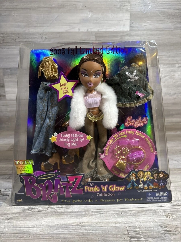 BRATZ Funk N Glow Sasha Doll 2003 Fall Limited Edition Bratzpack New Old Stock