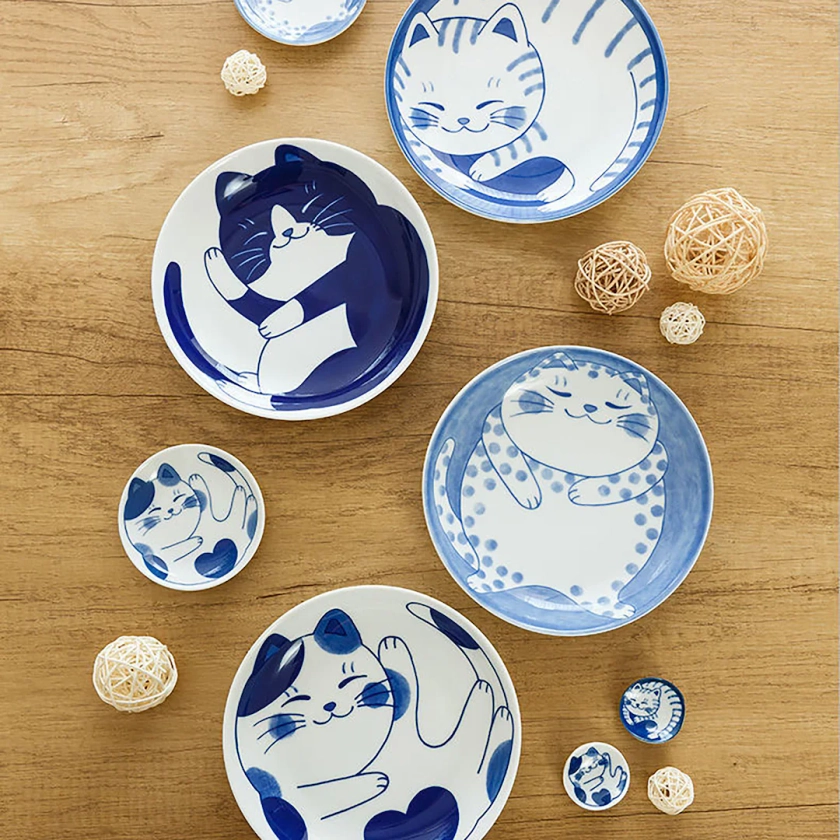Minoyaki Hanami plate in porcelain and handmade in Japan