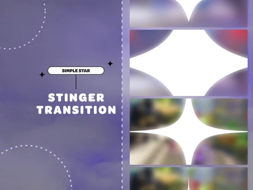 STINGER TRANSITION Simple Star | Stream Transition | Twitch Transition | Stream Overlay | Dreamy | Cute | Minimal