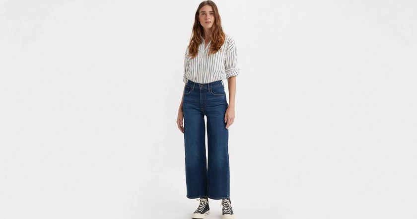 High Rise Wide Leg Jeans - Blue | Levi's® GB