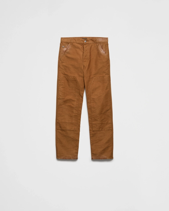 Pantalon En Moleskine Marron | PRADA