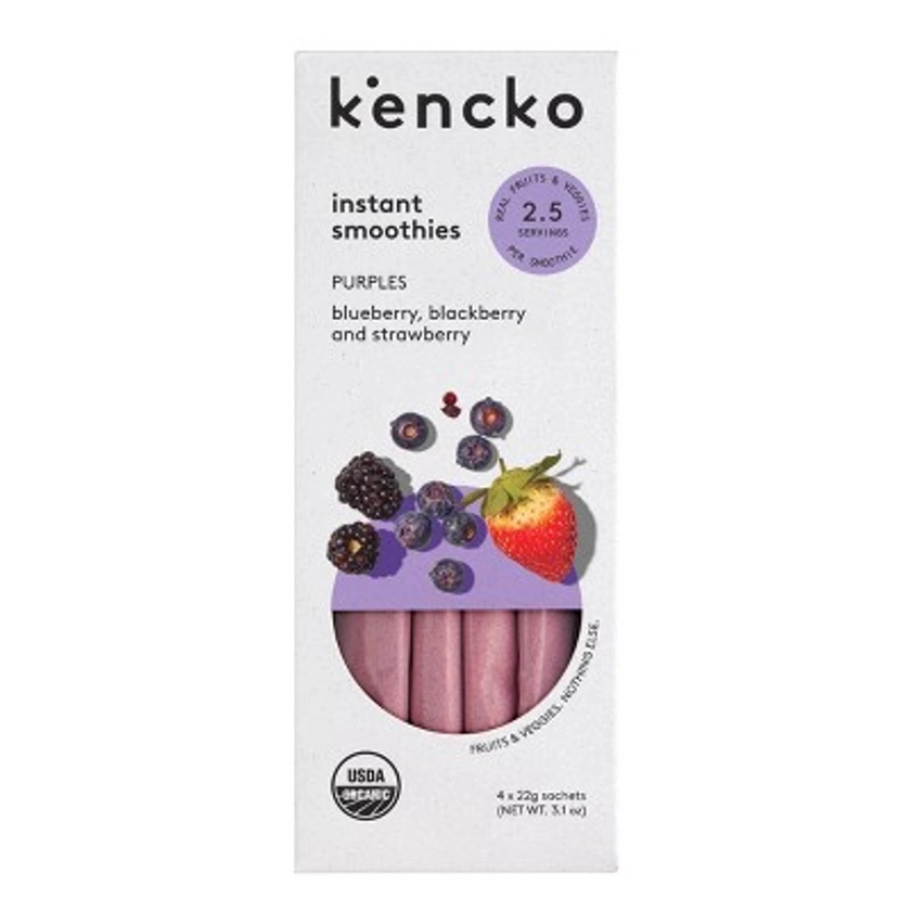 Kencko Purples Organic Instant Fruit & Veggie Smoothies Powdered Drink Mix - 4pk/.78 oz Packets