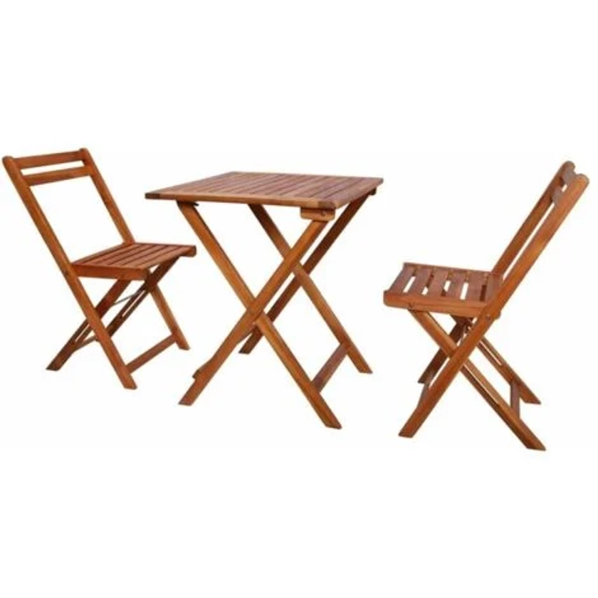 vidaXL Mobilier de bistro pliable 3 pcs Bois d'acacia solide