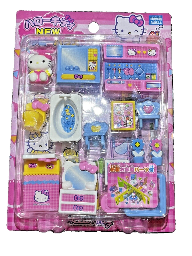 Hello Kitty Miniature Toy "Happy House" Doll house Playing Set New Japan Limited