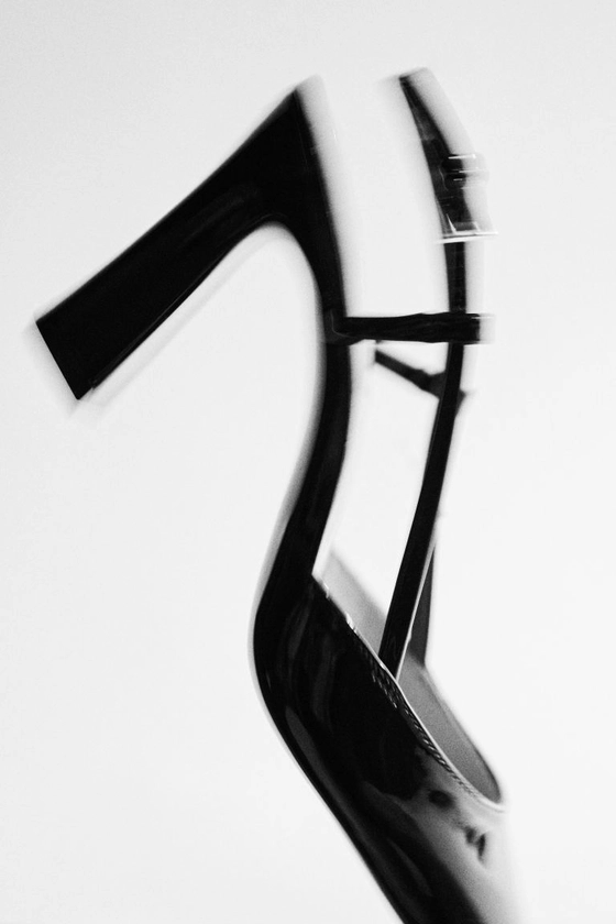 Escarpins vernis à bride arrière - Noir - FEMME | H&M FR