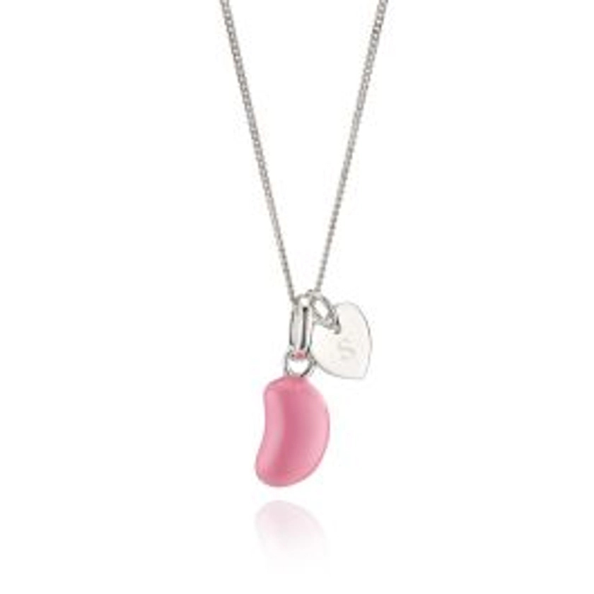 Personalised Strawberry Jelly Bean Heart Necklace