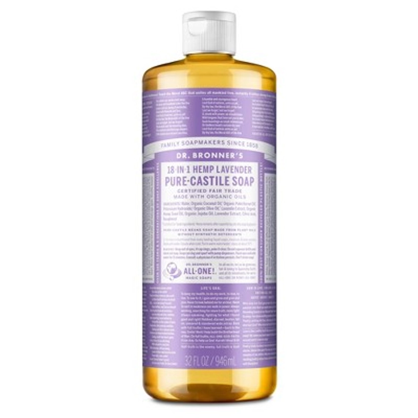 Dr. Bronner's 18-In-1 Hemp Pure-Castile Liquid Soap - Lavender - 32 fl oz