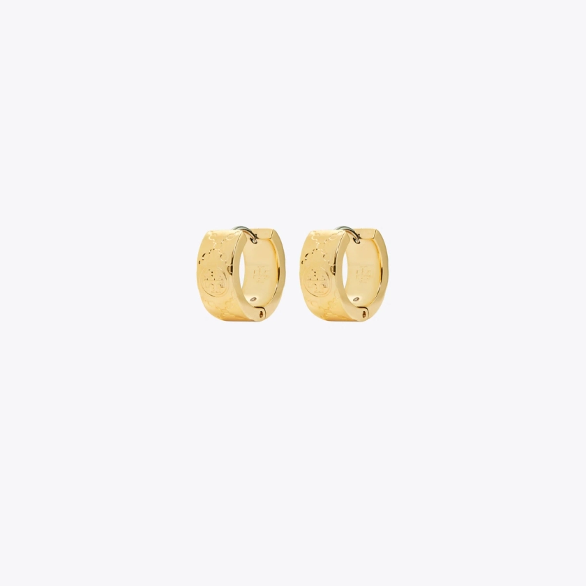 T Monogram Small Hoop Earring: Women's Designer Earrings | Tory Burch