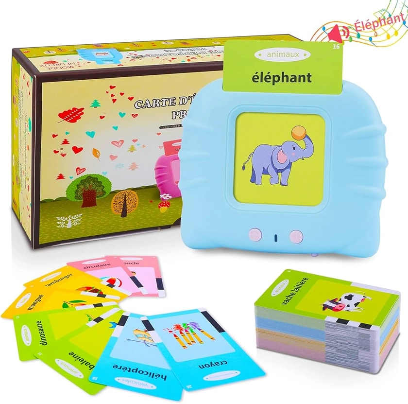 Français Standard, Cartes Flash Parlantes, Jouets éducatifs pour Tout-Petits de 1 à 6 Ans, 112 Feuilles de 224 Mots, Jouets d'apprentissage Audio, Jouets Interactifs pour Garçons et Filles - Bleu : Amazon.fr: Jeux et Jouets