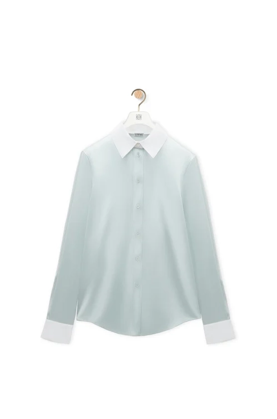 Chemise en soie Bleu Ciel Clair - LOEWE