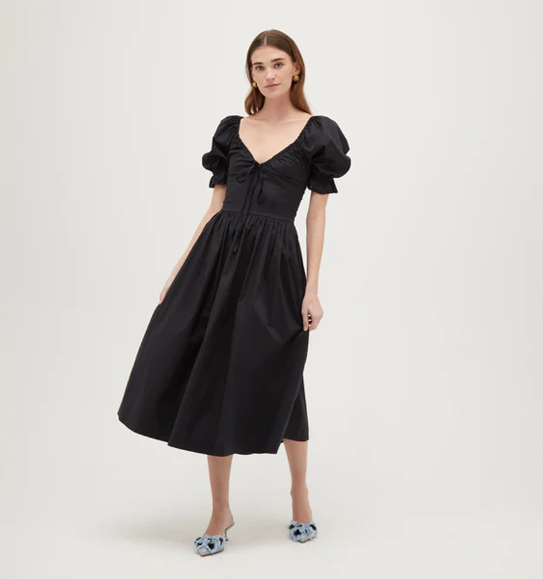 The Ophelia Dress - Black Cotton Voile