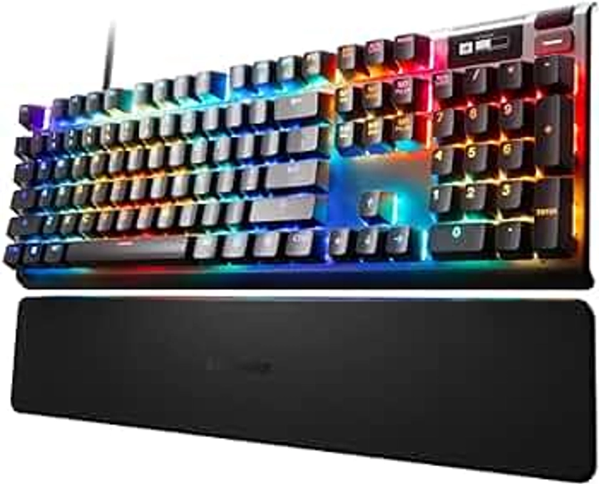 SteelSeries Apex Pro HyperMagnetic Gaming-Tastatur – Die schnellste Tastatur der Welt – Anpassbares Ansprechverhalten – OLED-Bildschirm – RGB – USB-Passthrough – Deutsches Tastatur (QWERTZ)