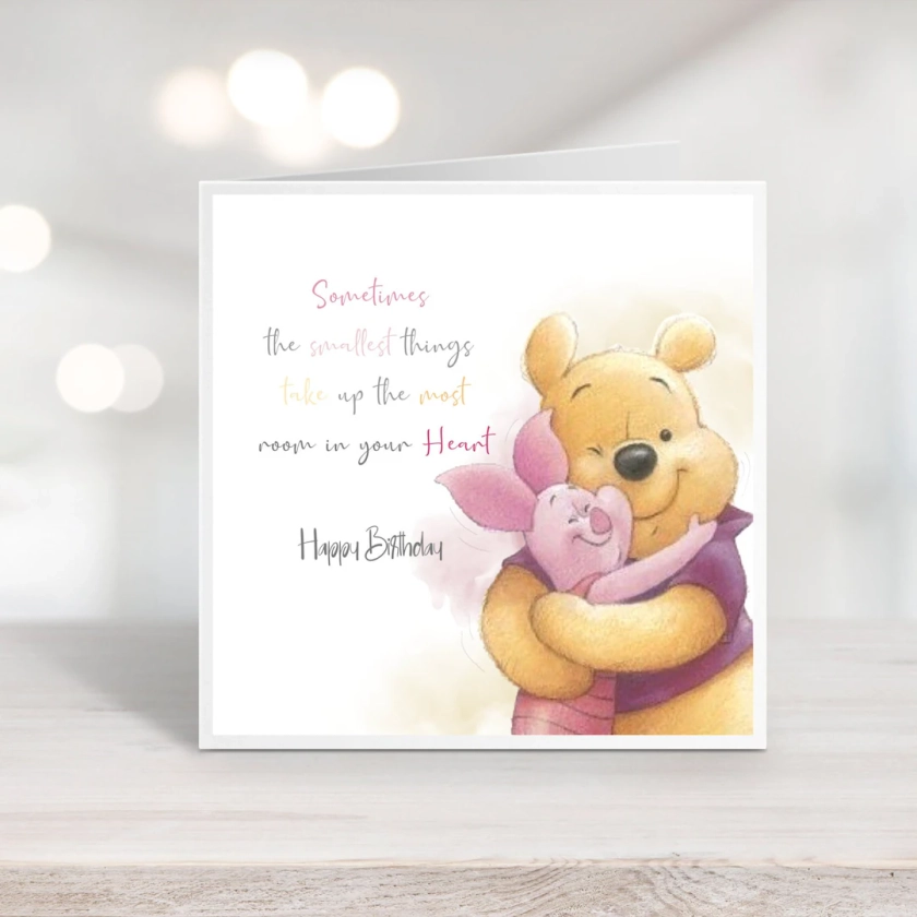 Pooh Bear & Piglet Personalised Birthday Card L Best Friends L Winnie the Pooh L Any Verse or Message L Free Personalising 6 or 8 Card - Etsy UK