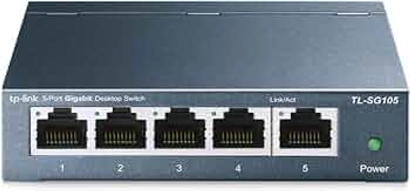 TP-Link TL-SG105 Switch Ethernet Gigabit 5 ports RJ45 metallique 10/100/1000 Mbps, IGMP Snooping, switch RJ45 idéal pour étendre le réseau câblé pour les bureaux à domicile