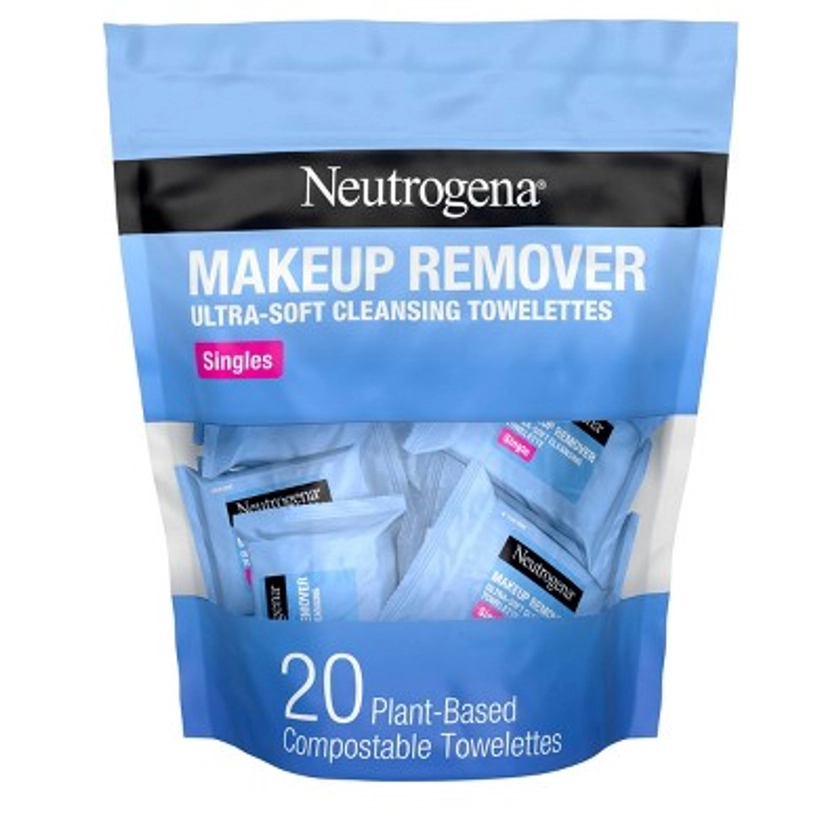 Neutrogena Facial Cleansing Makeup Remover Wipes Singles - 20ct