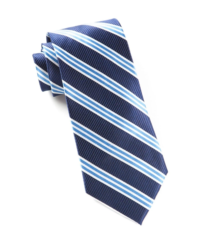 Bar Stripes Navy Tie | Silk Ties | Tie Bar