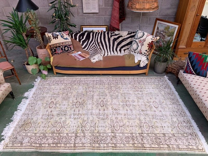 Vintage Turkish Rug 280x172 Cm, Tribal Wool Carpet Large | Vinterior