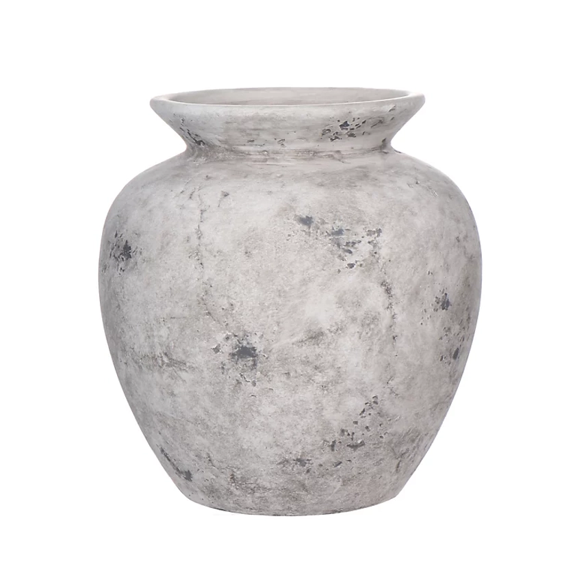 Rustic Grey Vase, 27cm | DIY at B&Q