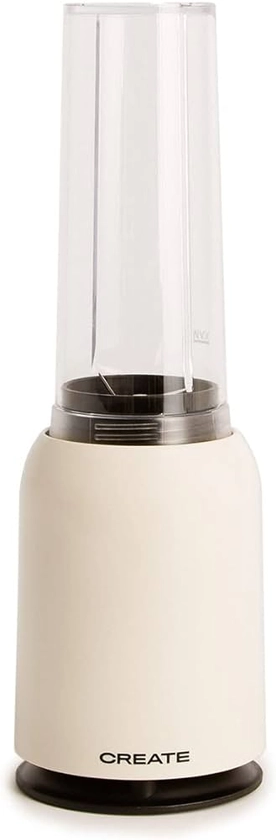 CREATE/MOI/Blender avec verre amovible Blanc cassé/Blender personnel pour smoothies, capacité 400 ml, blender simple, portable, lames en acier inoxydable, 230W, sans BPA