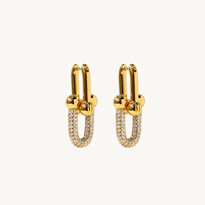 Isabella Pave U Link Earrings