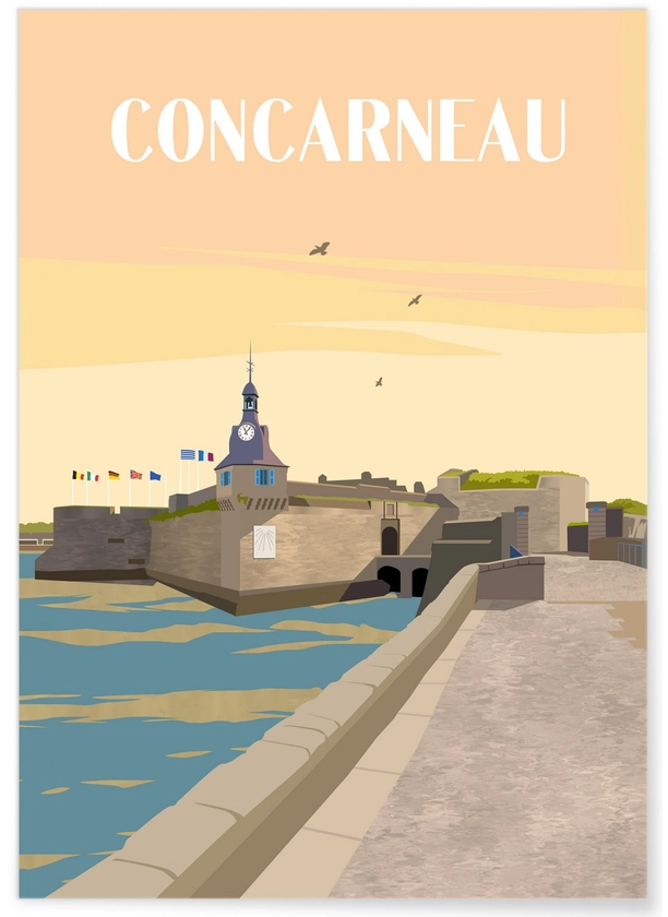 Poster ville Concarneau, affiche originale | L’Afficherie