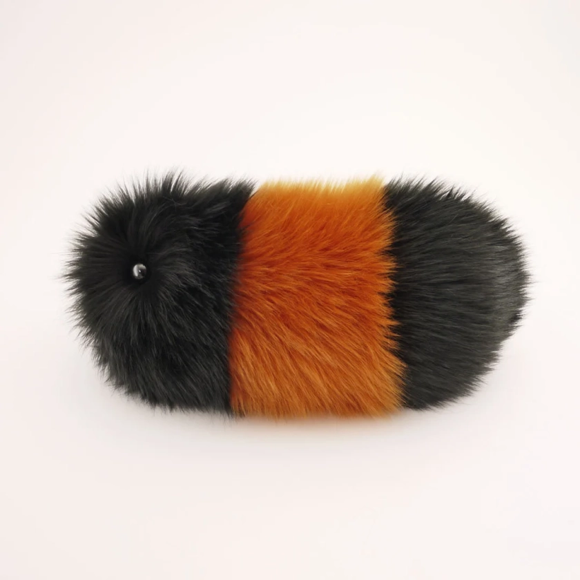 Caterpillar Stuffed Animal Cute Plush Toy Caterpillar Wooly Bear the Orange and Black Snuggle Worm Cuddly Faux Fur Toy Small, Md, Lg Sizes