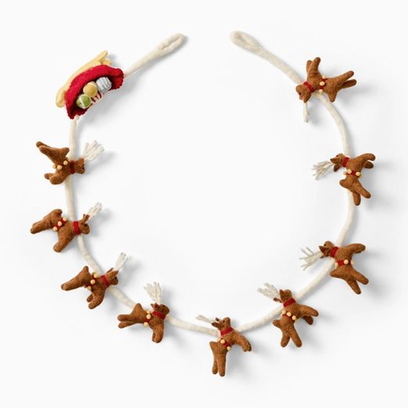 Santa's Sleigh Felt Garland