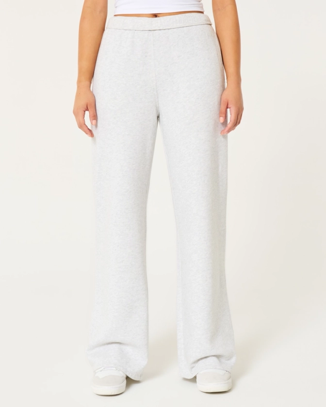 Women's Hollister Feel Good Fleece Wide-Leg Pants | Women's Bottoms | HollisterCo.com