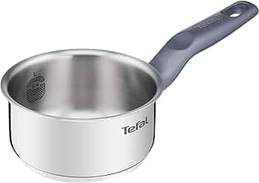 Tefal Daily Cook - Base renforcée, adaptée à tous types de cuisinières, grande conductivité et résistance avec matériaux recyclés, casserole en acier inoxydable de 12 cm, 0,4 l