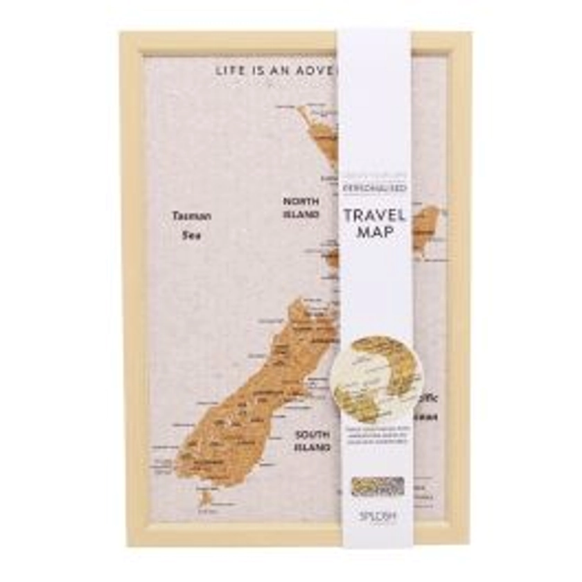 Travel Pin Board Wall Map - New Zealand Islands Map
