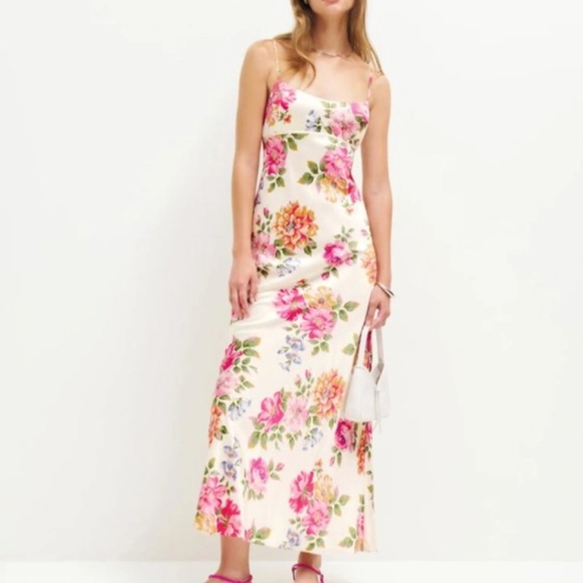 Reformation Kailyn Silk Dress Giverny