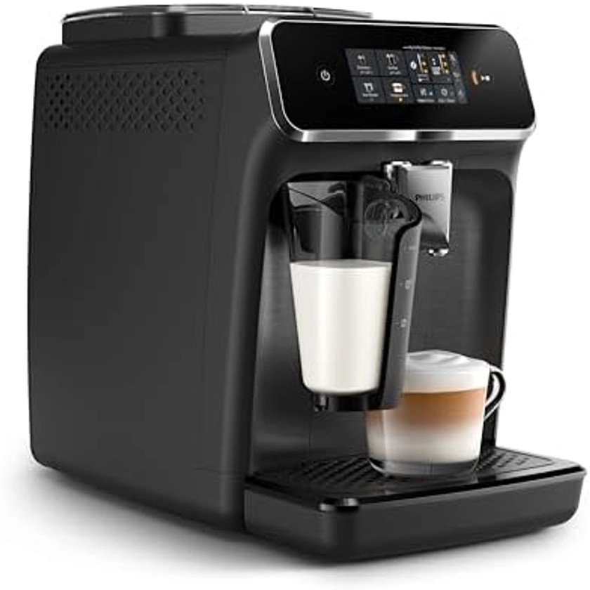 Philips Fully Automatic Espresso Machine Series 2300-4 Drinks, Modern Color Touch Screen, LatteGo, SilentBrew, 100% Ceramic Grinder, AquaClean Filter. Matte Black (EP2330/10) : Amazon.com.be: Home & Kitchen