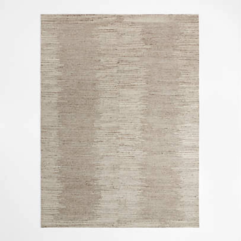 Antibes Wool and Viscose Hand-Knotted Sand Area Rug 6'x9' | Crate & Barrel