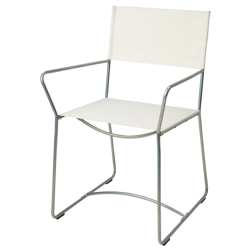 HÖGALT chair, silver-colour/Älvsborg beige - IKEA