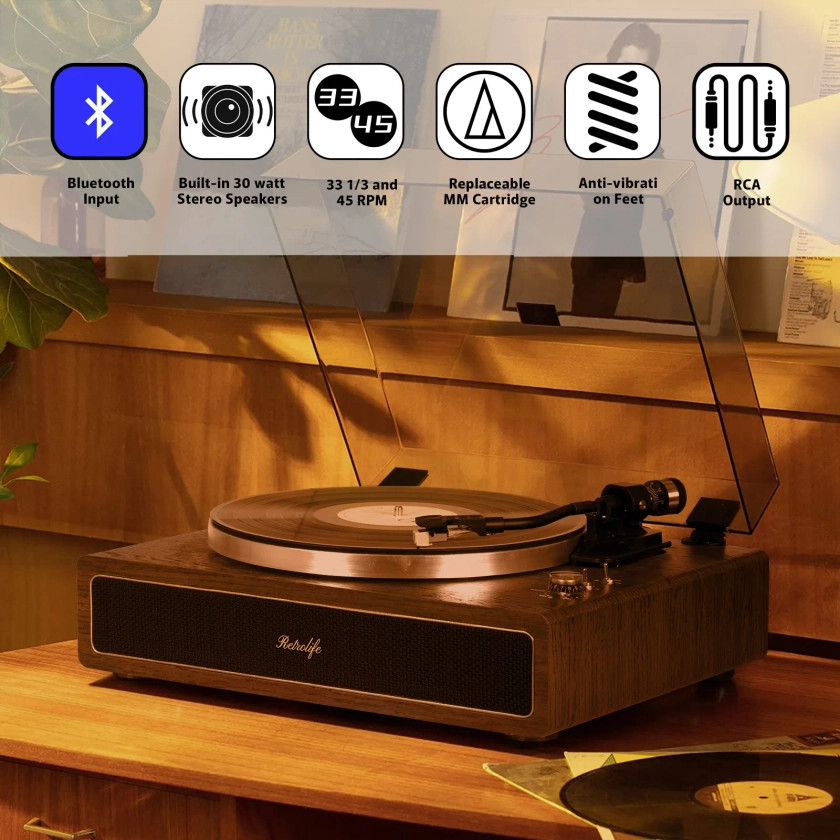 Retrolife | Vintage Record Player R517 with High Fidelity Sound