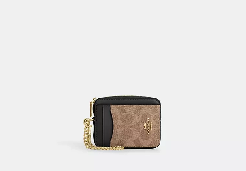 COACH® FR | Porte-cartes zippé en toile exclusive