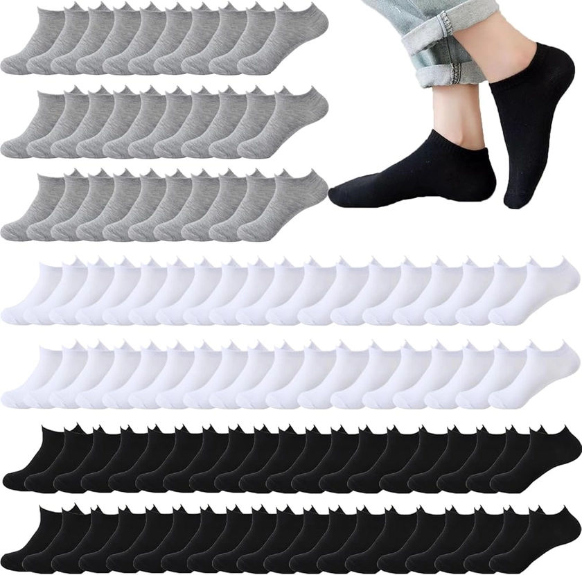 30 Pairs Low Cut Ankle Socks for Women Men Thin Breathable Casual Socks No Show Athletic Socks Bulk