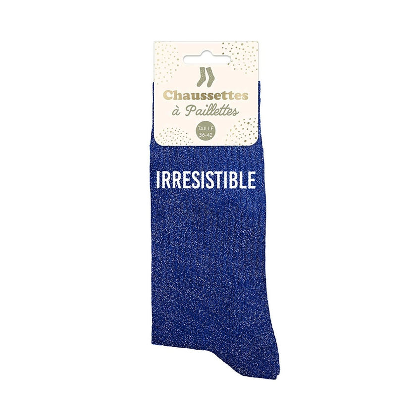 Chaussettes paillettes irrésistible bleu pointure 36-42 - Centrakor